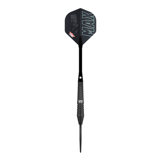Dardos Bulls NL Max Hopp de acero negro Die Bulls NL Max Hopp Black Steeldarts werden gezeigt. Die Darts sind als Set auf einem einfachen Hintergrund abgebildet.