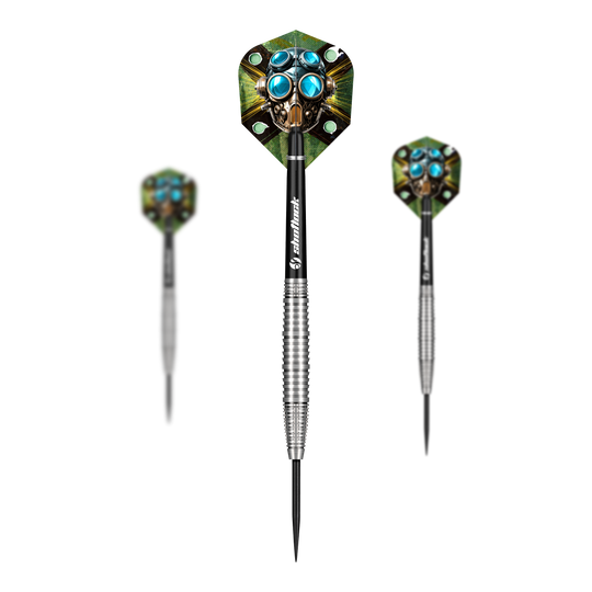 Dardos de acero Shot Badlands Krush Hier sieht man die Shot Badlands Krush Steeldarts als Set. Das Produkt eignet sich für professionelle Dartspieler.