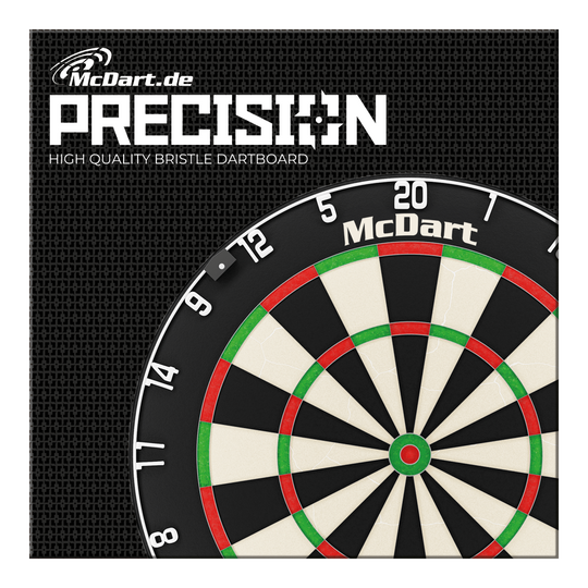 Diana de acero McDart Precision Das Bild zeigt das Produkt "McDart Precision Steeldartboard". Zu sehen ist ein hochwertiges Bristle-Dartboard mit dem McDart-Logo.