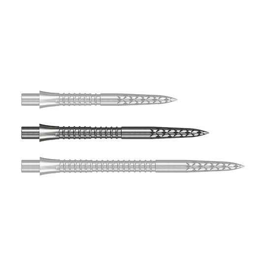 Puntas de dardos Mission Caliburn EVO con logotipo GV - plateadas Dieses Bild zeigt eine Steeldartspitze in Silber mit 32 mm Länge. Es stammt aus der Datei M002128_Missoin_Caliburn_EVO_GV-Logo_Steeldartspitzen_Silber_32mm_1.