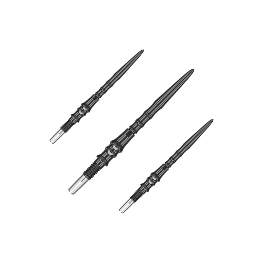 Das Bild zeigt das Produkt '340373_Target_Japan_Premium_SwissPoint_Steeldartspitzen_Schwarz_30mm_1Set'. Es handelt sich vermutlich um ein Set schwarzer SwissPoint Steeldartspitzen aus Japan mit 30mm Länge.