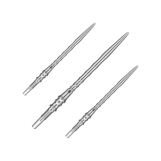 Puntas de dardo Target Japan Premium Swiss Point - Plateadas Dieses Bild zeigt ein Set silberner SwissPoint-Dartspitzen mit 40 mm Länge. Die Dartspitzen sind aus der Target Japan Premium Linie.