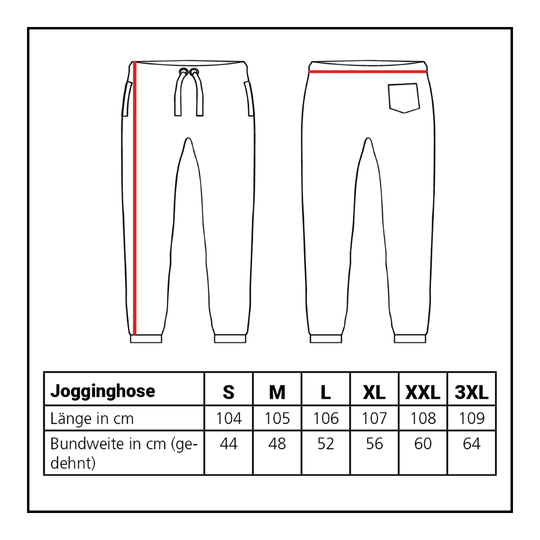 Pantalones deportivos de la colección Lion Abgebildet ist die Größentabelle für die Löwen Kollektion Jogger. Die Tabelle hilft bei der Auswahl der passenden Größe.