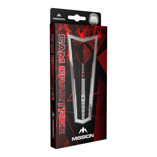 Dardos de acero natural Mission Cam Crabtree Das Bild zeigt die Mission Cam Crabtree Natural Steeldarts. Diese Darts sind robust und für präzises Werfen geeignet.