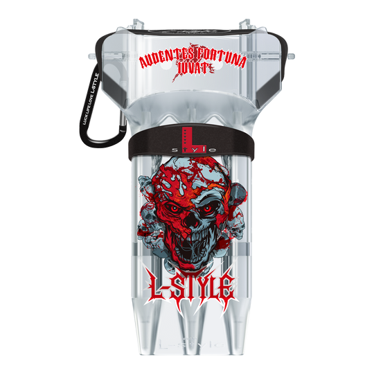 Estuche para dardos L-Style Krystal One Ryan Searle V4 Clear White Das Bild zeigt das L-Style Krystal One Ryan Searle V4 Clear White Dartcase. Es handelt sich um ein durchsichtiges Dartcase zur sicheren Aufbewahrung von Dartpfeilen.