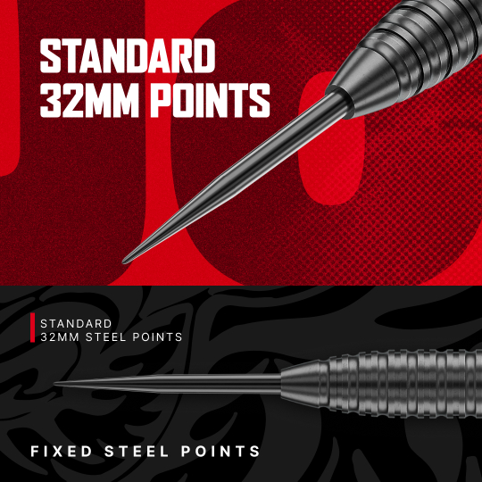 Dardos de acero Red Dragon Jonny Clayton Core Brass - 21 g Gezeigt werden die Red Dragon Jonny Clayton Core Brass Steeldarts - 21g. Die Darts sind mit roten Flights ausgestattet.