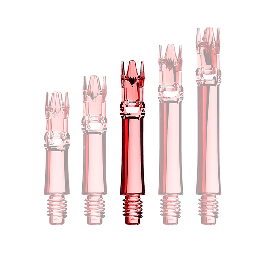Ejes de repuesto L-Style L-System - Rojo transparente Hier sieht man eine rote transparente Ersatzshaft. Die Shaft ist von der Seite zu erkennen.