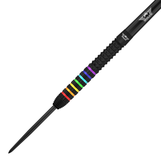 Dardos de acero Bulls NL Ricky Evans Rapid 95 Abgebildet sind die Bulls NL Ricky Evans Rapid 95 Steeldarts mit 23g. Das Foto hebt das Design und die Form der Darts hervor.