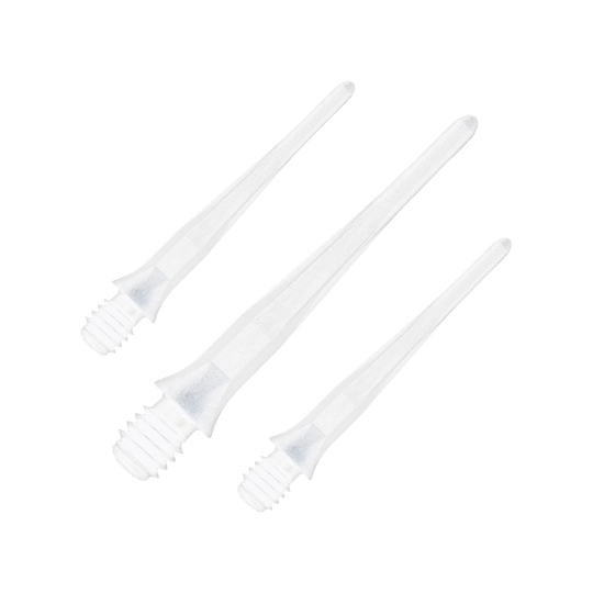 Puntas de dardo blandas Caliburn 2BA blancas - Paquete de 50 Abgebildet sind Caliburn 2BA Softdartspitzen in Weiß im 50er Pack. Die Spitzen sind für Softdarts geeignet und in einer Verpackungseinheit dargestellt.