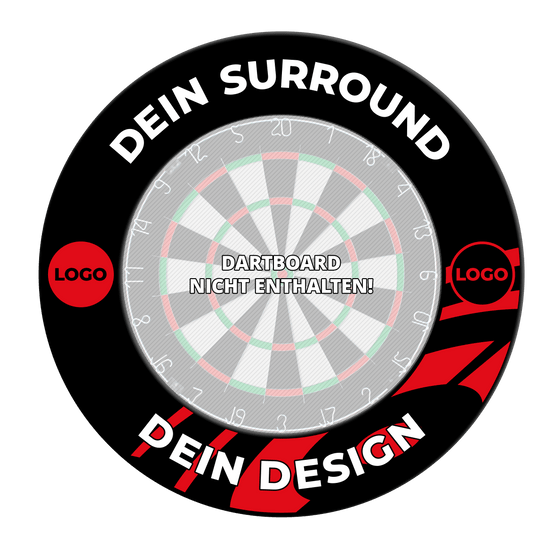 Ein Bild mit dem Namen MSF-Schwarz_Dartboard_Surround_Wunschdruck_Schwarz_3. Es zeigt vermutlich eine weitere Ansicht eines schwarzen Dartboard-Surrounds mit Wunschdruck.