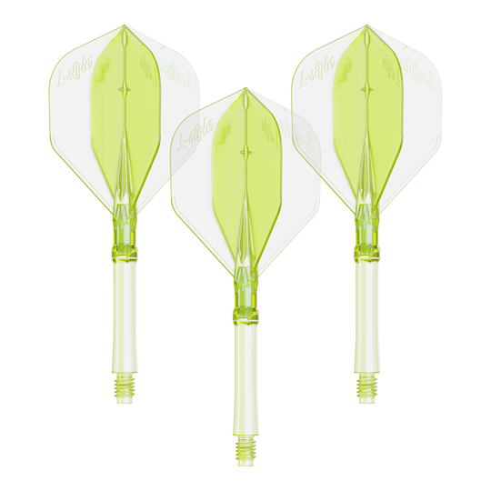 Luces L-Style L-System - Amarillo neón Das Foto zeigt ein Set Dart Flights in Neon-Gelb, große Größe. Die Flights sind für das L-Style L-System geeignet.
