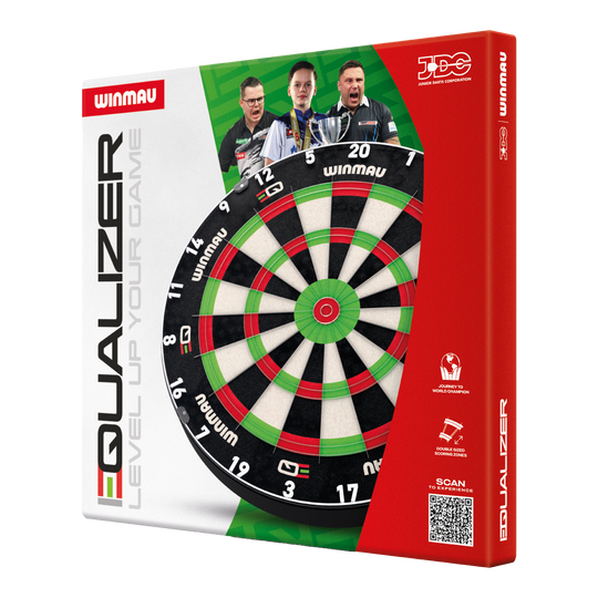 Zu sehen ist das Winmau Equalizer Steeldartboard. Es bietet eine robuste Oberfläche für präzises Dartspiel.