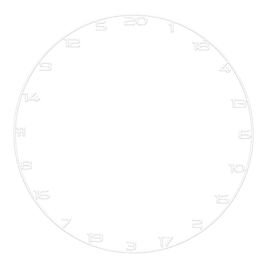 Bild mit dem Dateinamen BT1000100_Bullet_Dartboard_Zahlenring_Wei_1. Es könnte einen weißen Zahlenring für ein Dartboard darstellen.