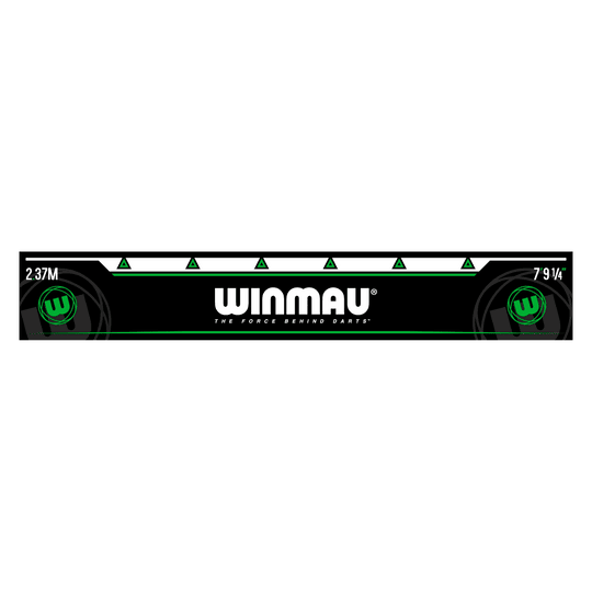 Línea de lanzamiento Winmau Verde Winmau Abwurflinie ist als Markierungslinie abgebildet. Sie wird zur Platzierung vor dem Dartboard verwendet.