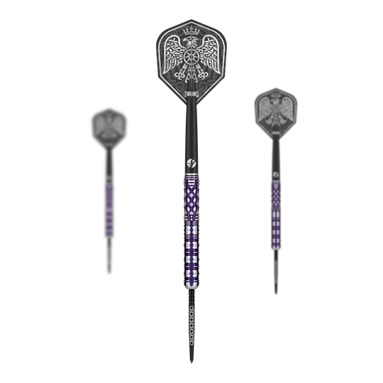 Dardos de acero Shot Goths Visara Turbo Point - 23 g Auf dem Bild sind die Shot Goths Visara Turbo Point Steeldarts - 23g als Set zu sehen. Sie eignen sich ideal für ambitionierte Steeldartspieler.